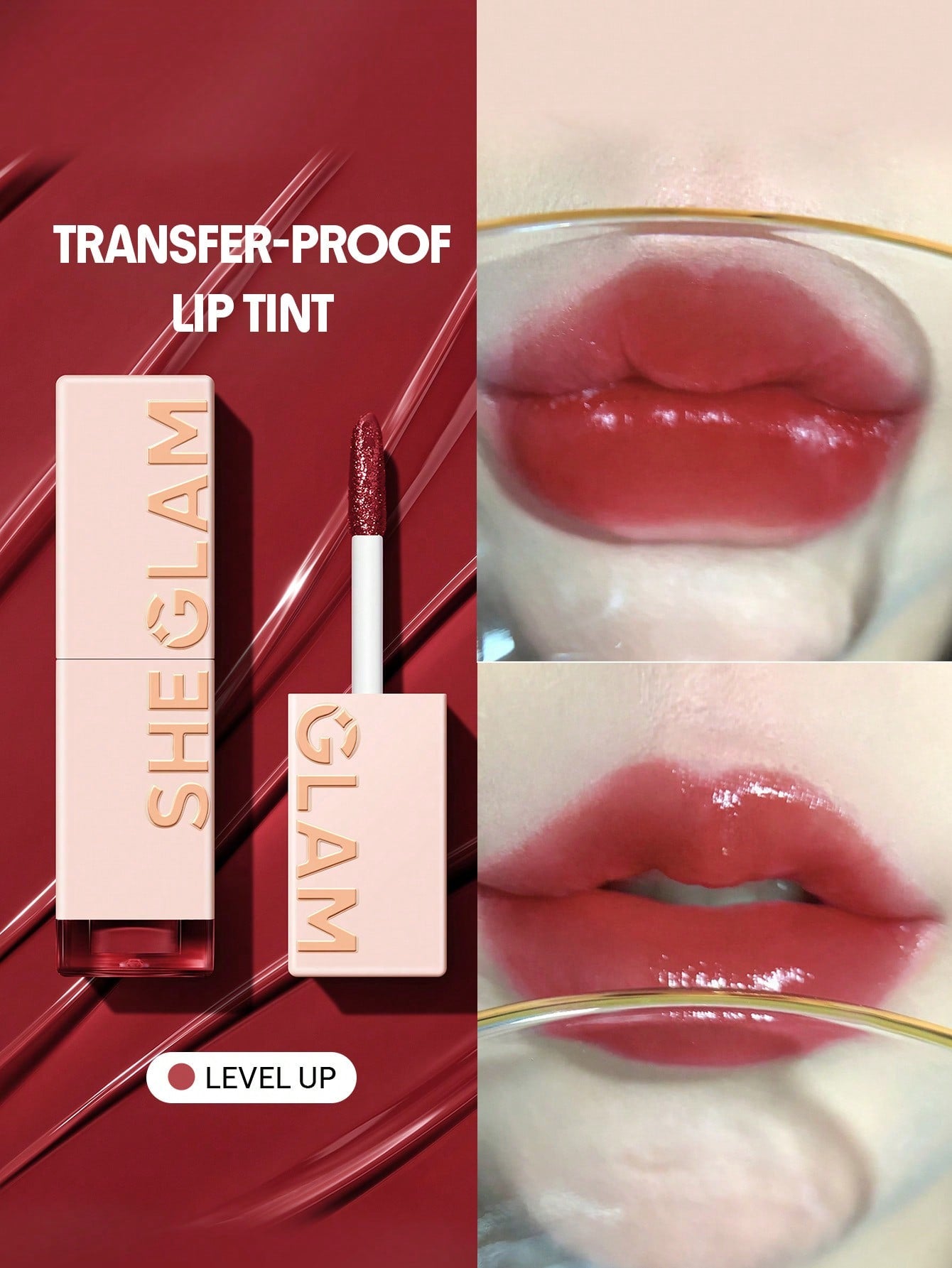 SHEGLAM Take a Hint Lip Tint-Level up Color Changing Long Lasting Lip Gloss High Gloss Finish All Day Non-Sticky Moisturizing Lip Stain for Dry Lips Lip Combo Brand Beauty Makeup Face Paint Cosmetic for Women Girls Perfect for Winter Spring Ideal for Y2K Fancy Fashion Suitable for Birthday Gift Party Ready Best Color