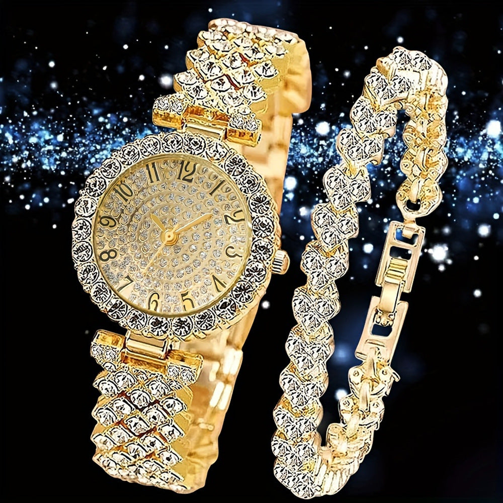 ساعة نسائية عصرية بتصميم روماني مرصعة بالماس | Fashionable Roman-Style Diamond-Encrusted Womens Watch