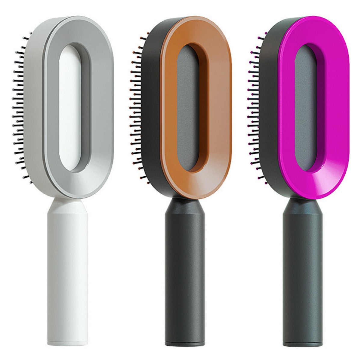 فرشاة شعر ذاتية التنظيف بضغطة واحدة مضادة للكهرباء لمساج فروة الرأس | Self Cleaning Hair Brush One-key Cleaning Anti-Static Airbag Massage Scalp Comb