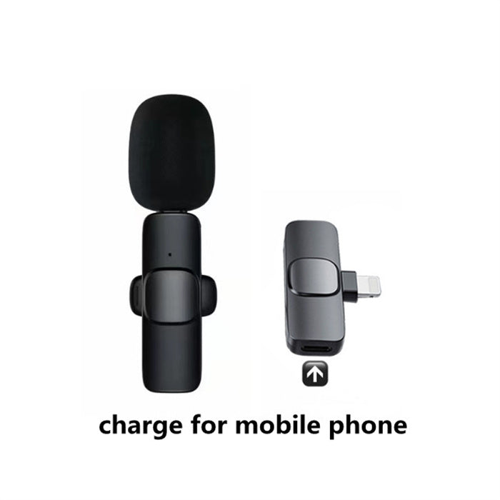 ميكروفون لافالير لاسلكي محمول للتسجيل الصوتي والمرئي | Wireless Lavalier Microphone Portable Audio Video Recording Mini Mic