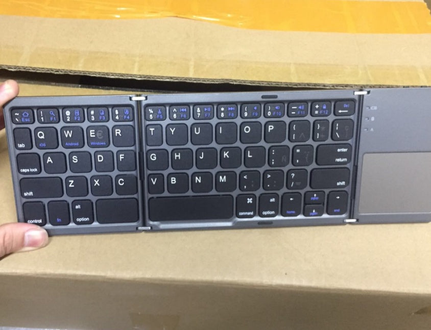 كيبورد لمسي رفيع ثلاثي الطي محمول | Ultra-thin Tri-fold Folding Touch Keyboard