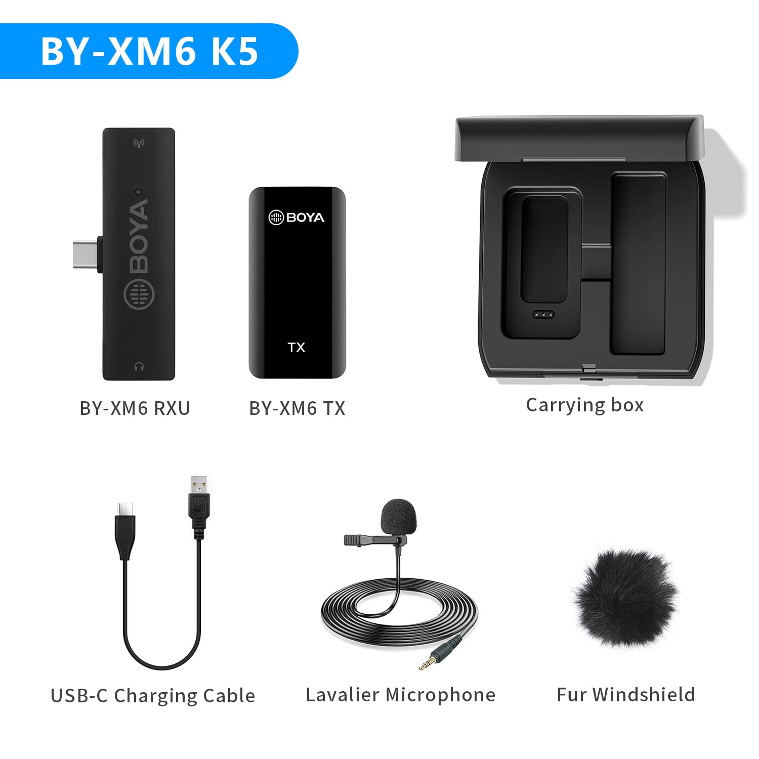 مايكروفون BOYA BY-XM6 لاسلكي احترافي للهاتف والكاميرا | BOYA BY-XM6 Wireless Microphone for Mobile Phone SLR Camera