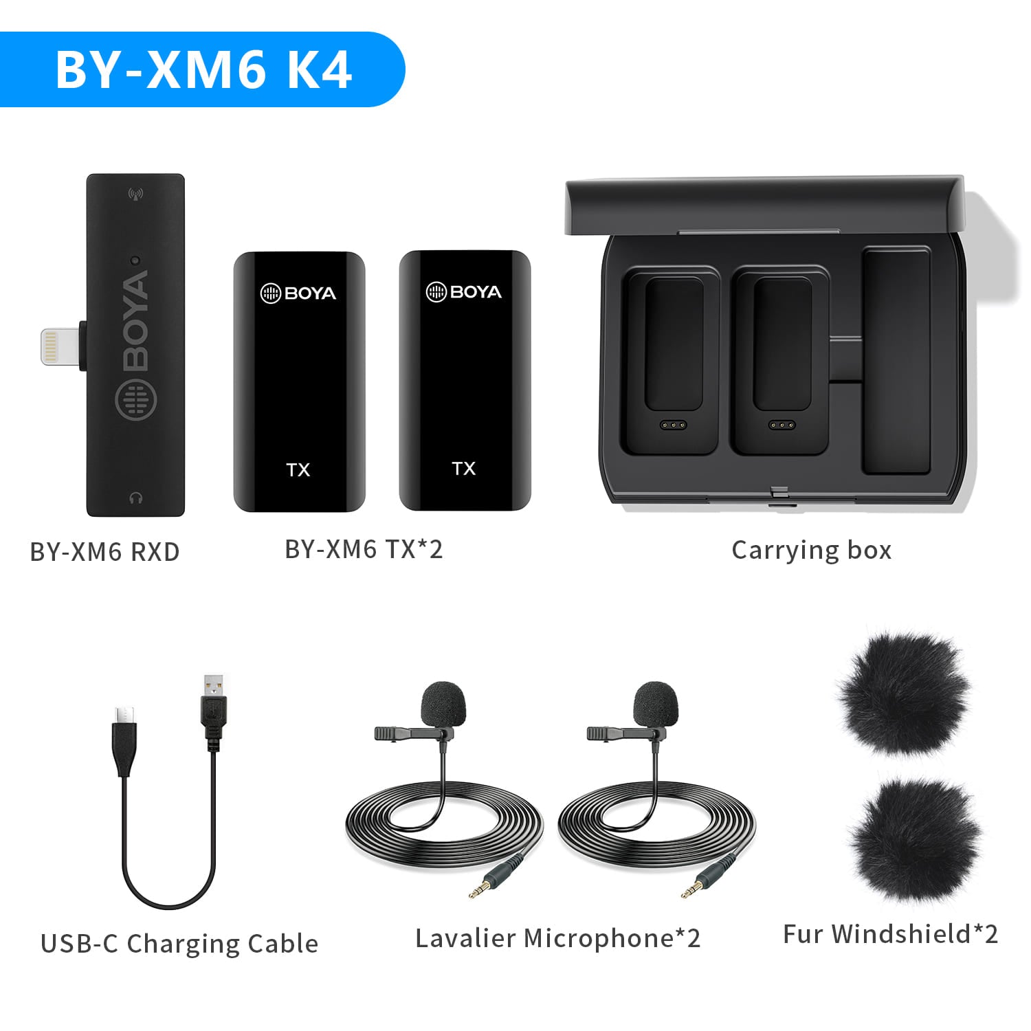 مايكروفون BOYA BY-XM6 لاسلكي احترافي للهاتف والكاميرا | BOYA BY-XM6 Wireless Microphone for Mobile Phone SLR Camera