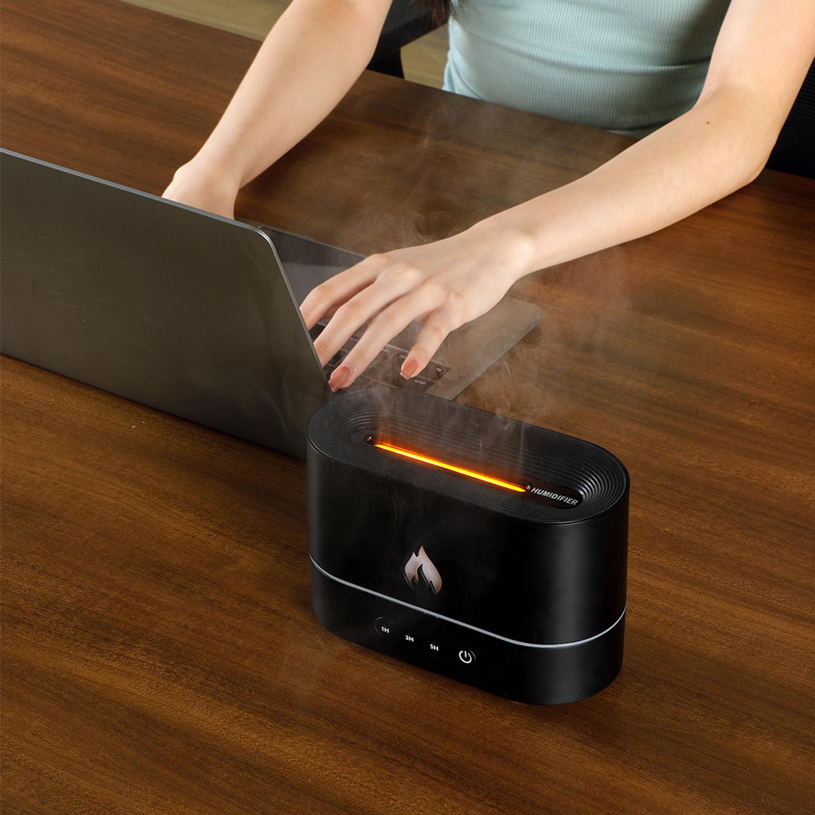 جهاز عطور بتأثير اللهب مع مرطب هادئ | Flame Aromatherapy Humidifier Diffuser Home Decor