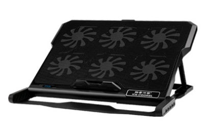 لوحة تبريد لابتوب بشاشة LCD وسرعات متعددة بحامل قابل للتعديل | Laptop Cooling Board LCD Display Multi-speed With Adjustable Stand
