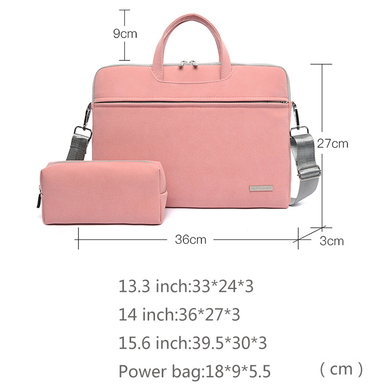 حقيبة لابتوب جلد PU نسائية مع حامل ماوس للماكبوك 13-15.6 بوصة | PU Leather Women Laptop Bag Notebook Briefcase For Macbook 13.3 14 15.6 Inch With Mouse Bag