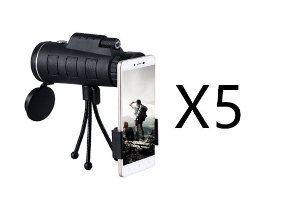 تلسكوب أحادي العين قابل للتكبير مع بوصلة وحامل هاتف وحامل ثلاثي | Monocular Telescope Zoom Scope with Compass Phone Mount Tripod