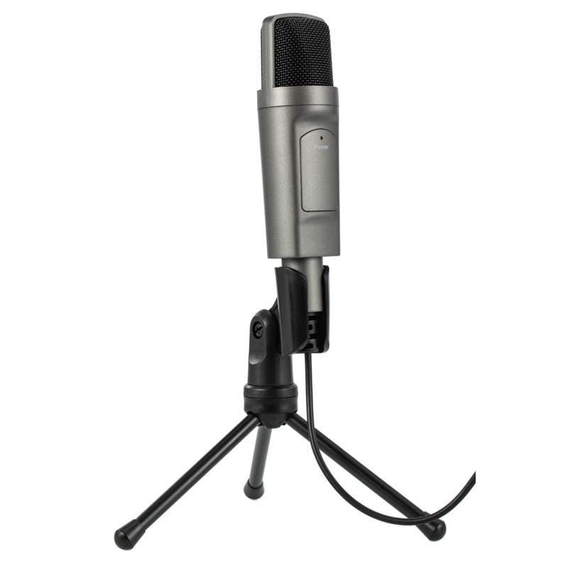 مايكروفون USB كوندنسر للكمبيوتر والبث المباشر | USB Condenser Microphone for Computer Desktop & Live Recording