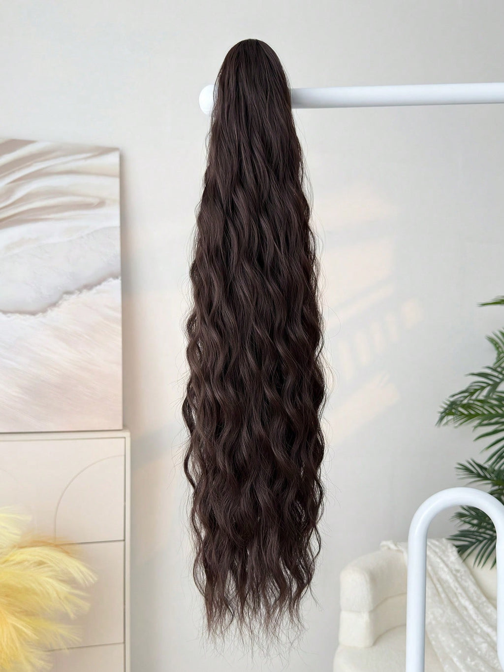 ZURO 32-Inch Long Wavy Synthetic Hair Extension, Heat Resistant Fiber Ponytail Clip-In, Suitable for Women & Girls, Party & Daily Use