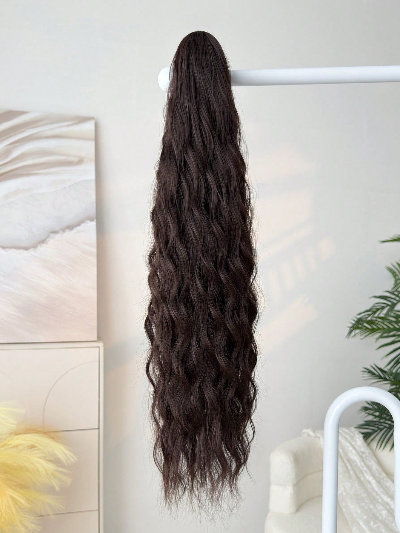 ZURO 32-Inch Long Wavy Synthetic Hair Extension, Heat Resistant Fiber Ponytail Clip-In, Suitable for Women & Girls, Party & Daily Use