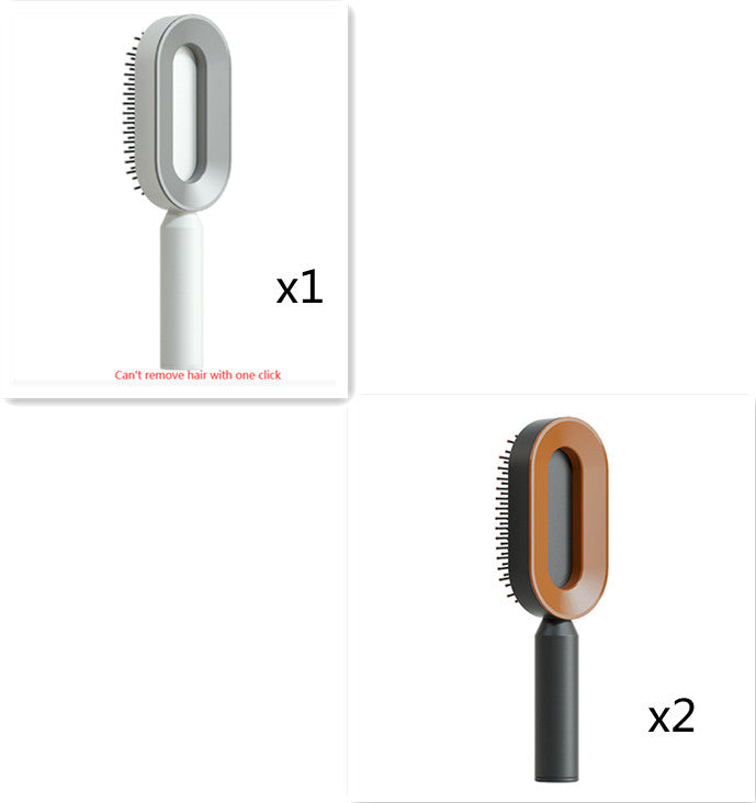 فرشاة شعر ذاتية التنظيف بضغطة واحدة مضادة للكهرباء لمساج فروة الرأس | Self Cleaning Hair Brush One-key Cleaning Anti-Static Airbag Massage Scalp Comb