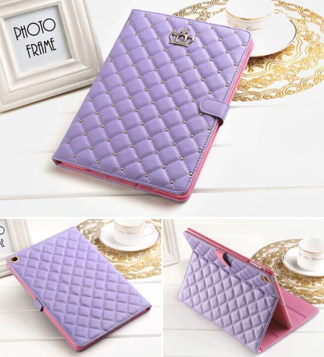 كفر آيباد بتصميم التاج جلد PU متوافق مع آبل | Compatible With Apple iPad Tablet Crown Case Cover