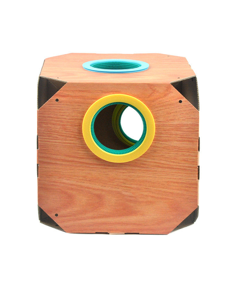 صندوق ألعاب قطط متعدد الاستخدامات مع لوح خدش | DIY Multipurpose Cat Hiding Box Toys