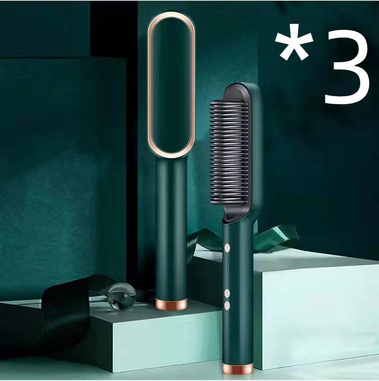 مكواة شعر 2 في 1 مع تجعيد | New 2 In 1 Hair Straightener Hot Comb Curling Tong Electric Hair Brush