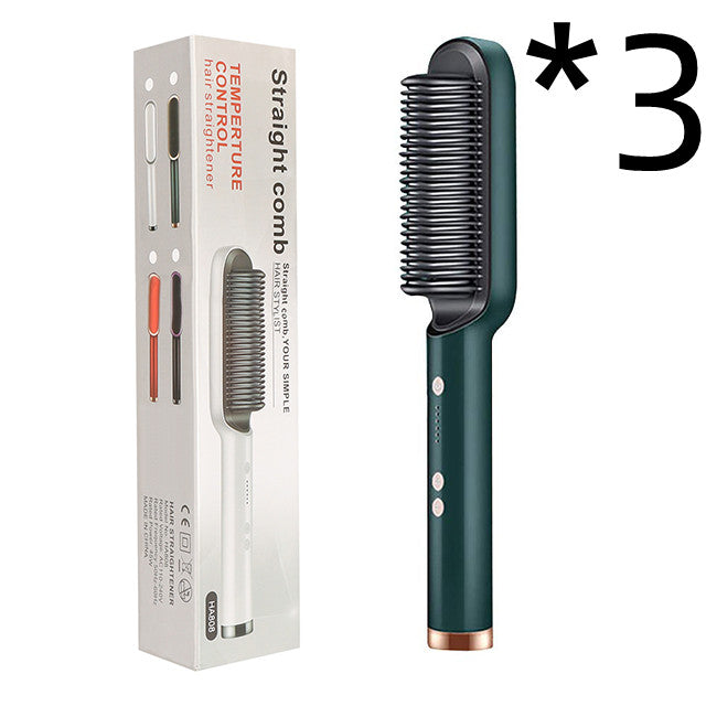 مكواة شعر 2 في 1 مع تجعيد | New 2 In 1 Hair Straightener Hot Comb Curling Tong Electric Hair Brush