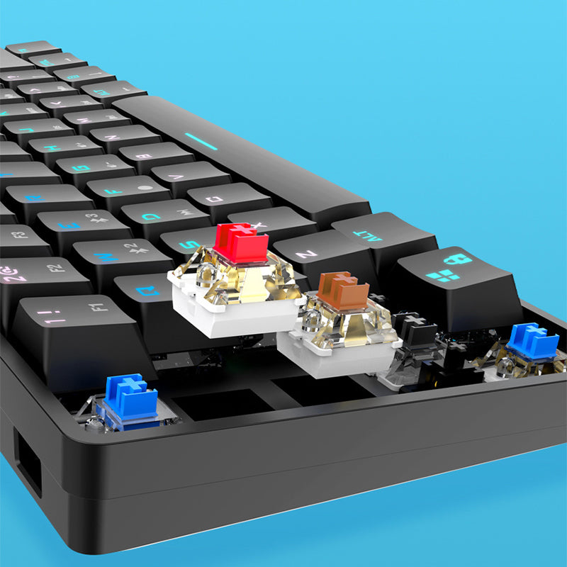 كيبورد ميكانيكي لاسلكي بلوتوث بمفاتيح PBT ملونة | Wireless Bluetooth Keyboard Colorful PBT Keycaps Mechanical Keyboard