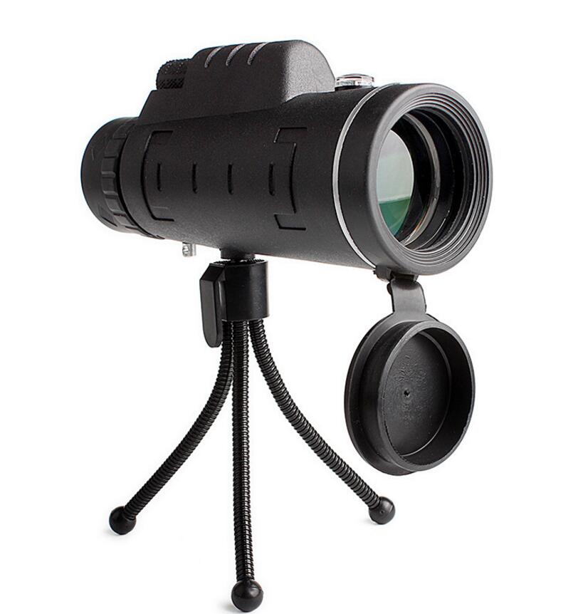 تلسكوب أحادي العين قابل للتكبير مع بوصلة وحامل هاتف وحامل ثلاثي | Monocular Telescope Zoom Scope with Compass Phone Mount Tripod