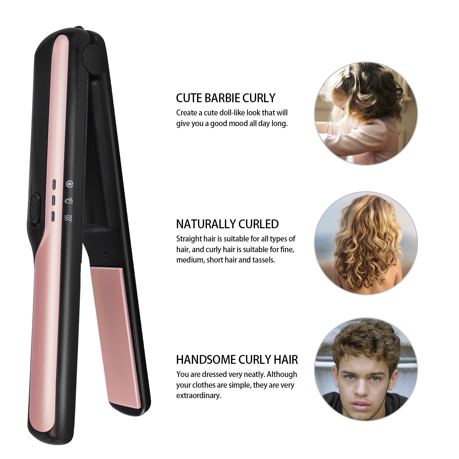 مكواة شعر لاسلكية بشحن USB | USB Wireless Charging Hair Straightener