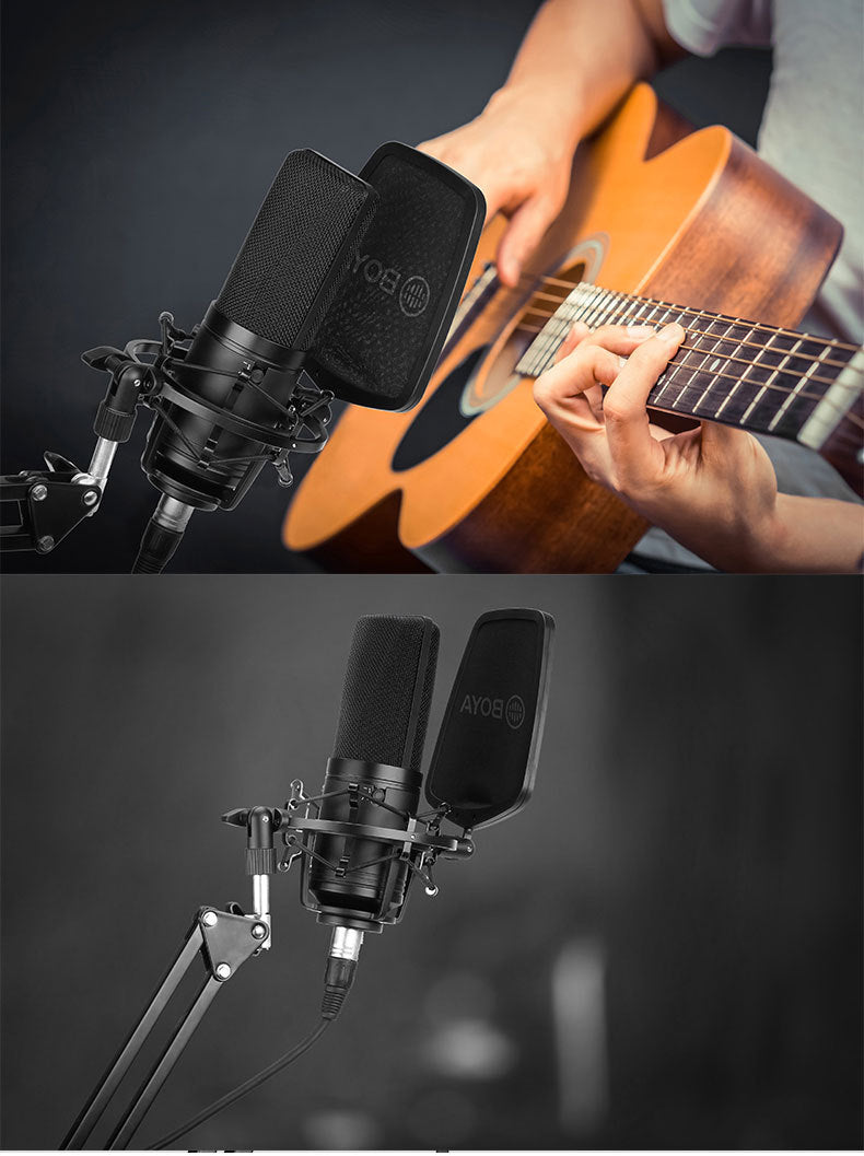 مايكروفون كوندنسر BOYA BY-M1000 بحجرة كبيرة للتسجيل والبث | BOYA BY-M1000 Large Diaphragm Condenser Microphone