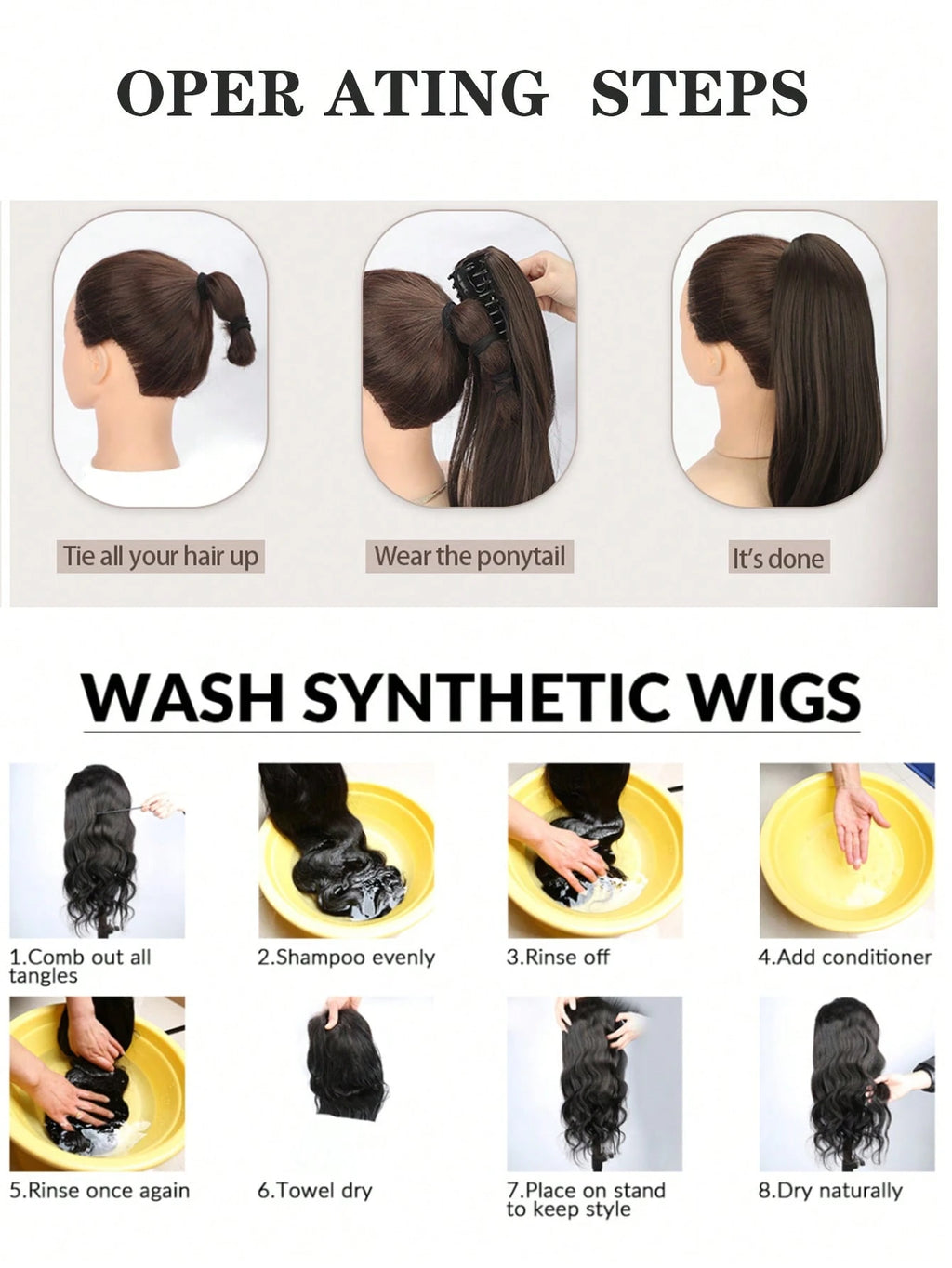 Claw Ponytail Extension Hair Short Wavy Bouncy Curls Multi Color 12-14 Inch Heat Resistant