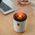 Volcanic Flame Aroma Essential Oil Diffuser USB Portable Jellyfish Air Humidifier Night Light Lamp | موزع زيوت عطرية بلهب بركاني مرطب هواء محمول بإضاءة ليلية