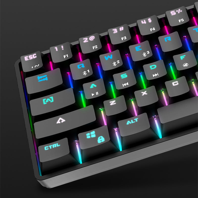 كيبورد ميكانيكي لاسلكي بلوتوث بمفاتيح PBT ملونة | Wireless Bluetooth Keyboard Colorful PBT Keycaps Mechanical Keyboard