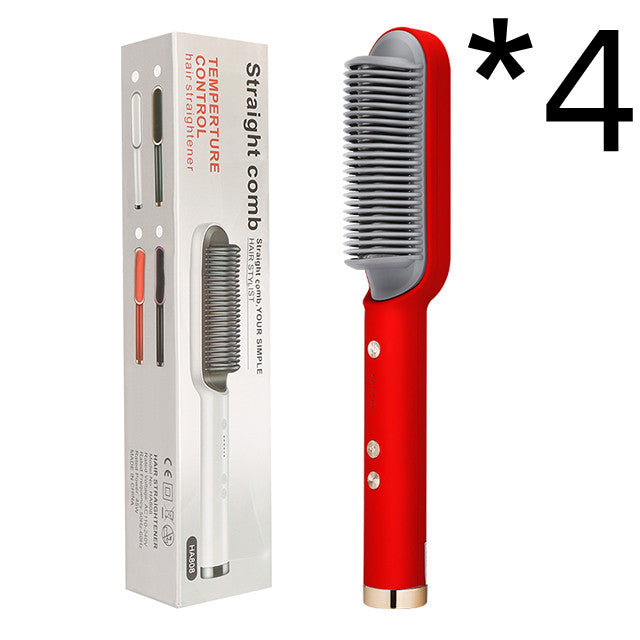 مكواة شعر 2 في 1 مع تجعيد | New 2 In 1 Hair Straightener Hot Comb Curling Tong Electric Hair Brush