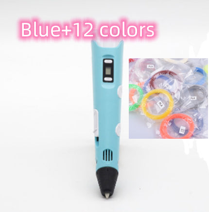 قلم طباعة ثلاثية الأبعاد للأطفال رسم وإبداع | 3D Print Pen Graffiti Stereoscopic Paintbrush Children Puzzle Painting Toy