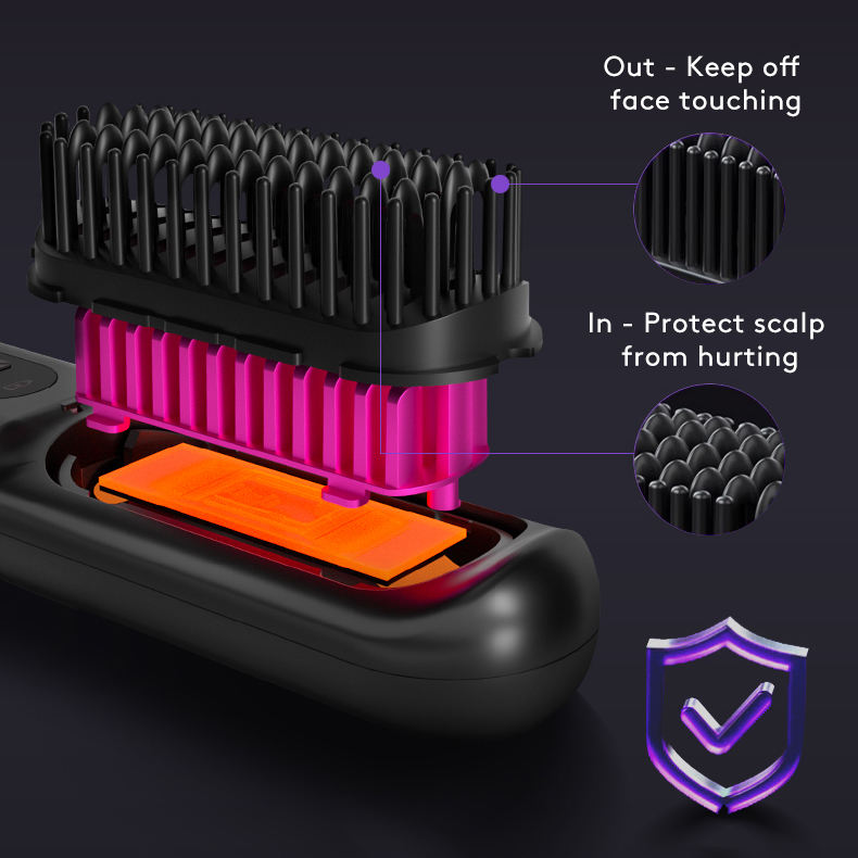مشط تمليط لاسلكي 2 في 1 | 2 In 1 Straight Hair Comb Wireless Hair Straightener Brush