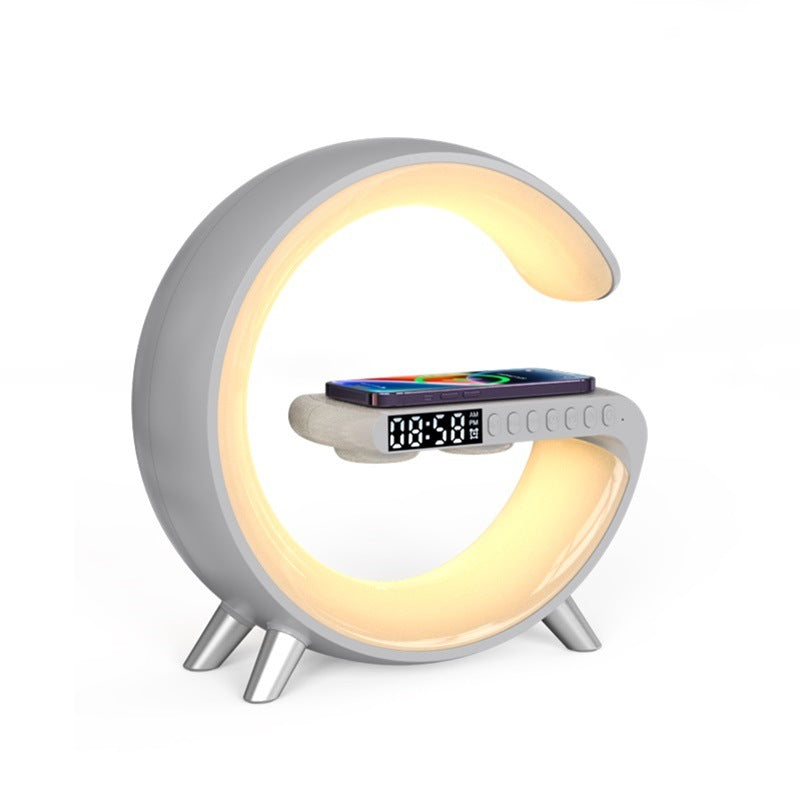 مصباح LED ذكي على شكل G مع سماعة بلوتوث وشاحن لاسلكي | New Intelligent G Shaped LED Lamp Bluetooth Speaker Wireless Charger