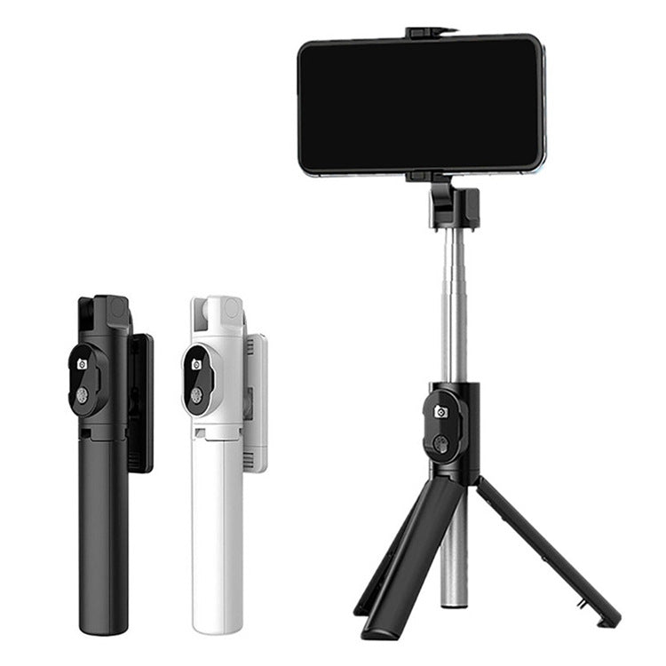 Compatible with Apple, Bluetooth Fill Light Selfie Stick Mobile Phone Integrated Tripod | عصا سيلفي بلوتوث مع إضاءة تصوير حامل ثلاثي متكامل للهواتف