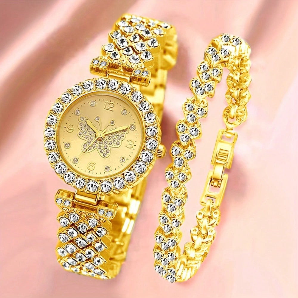 ساعة نسائية عصرية بتصميم روماني مرصعة بالماس | Fashionable Roman-Style Diamond-Encrusted Womens Watch