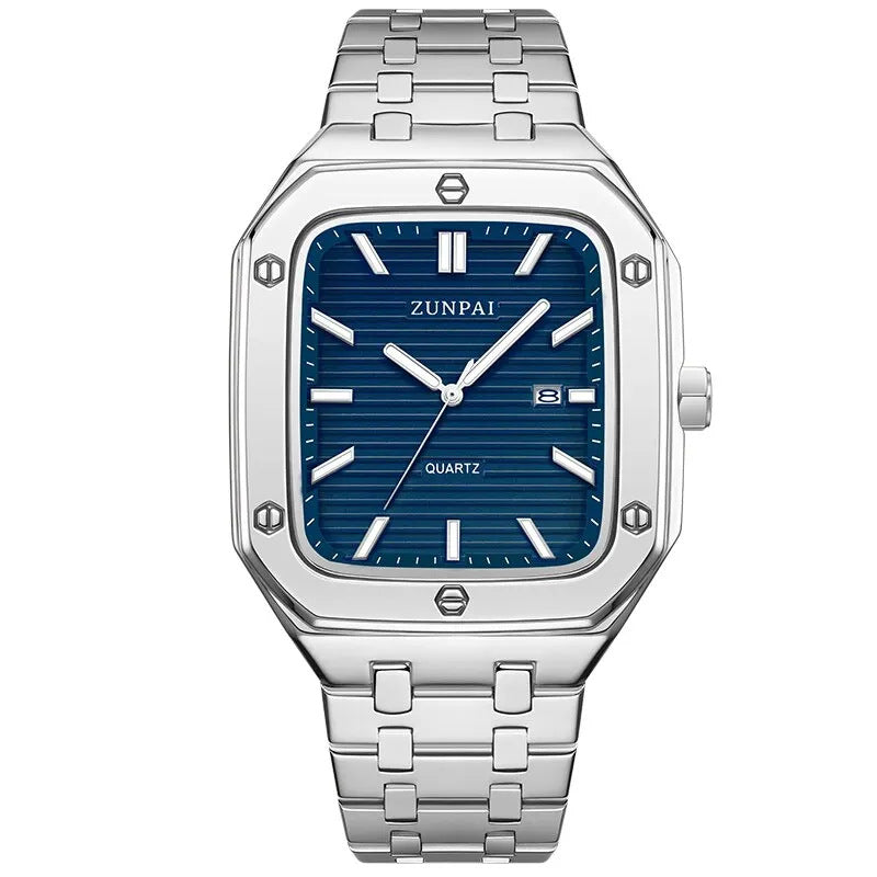ساعة رجالية مربعة أنيقة من استانلس ستيل | Stylish Mens Stainless Steel Square Watch