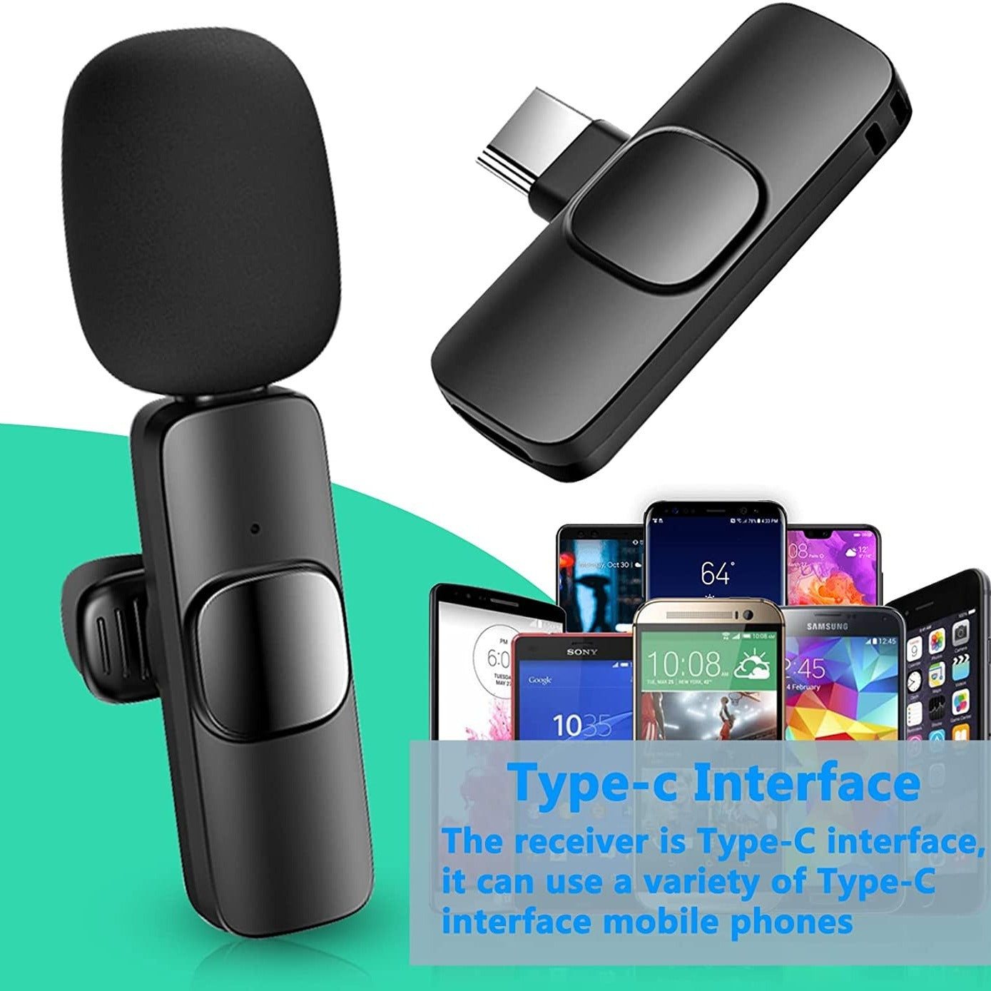 ميكروفون لافالير لاسلكي لـ iPhone وiPad احترافي | Wireless Lavalier Lapel Microphone for iPhone iPad