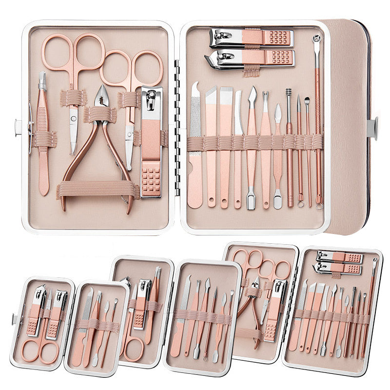 طقم مقص أظافر احترافي متعدد للعناية بالأظافر والقدمين | Professional Scissors Nail Clippers Set Ear Spoon Pedicure Knife Nail Groove Trimmers