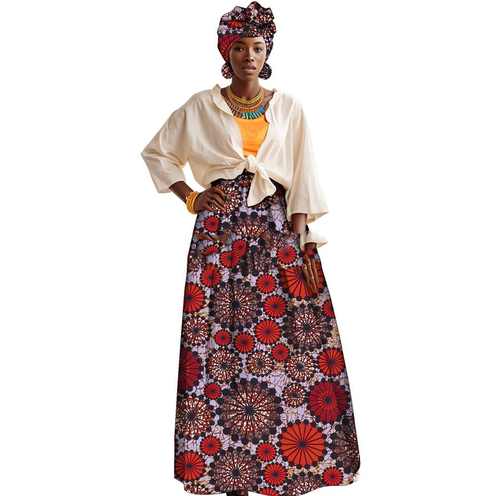 تنورة بطبعة أفريقية بجيوب | African-print A-line Skirt With Pockets