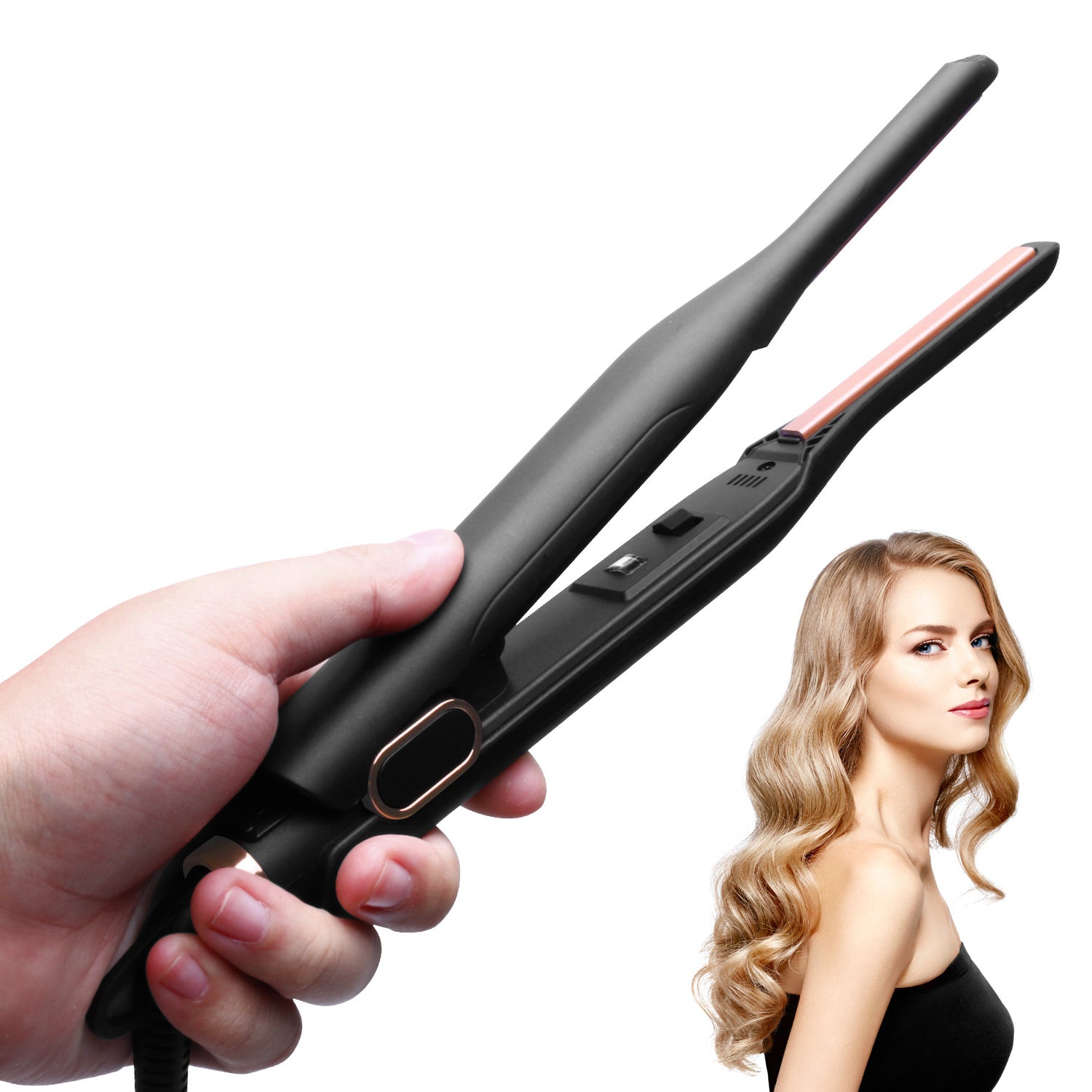 مكواة شعر ميني سريعة التسخين للفرد والتمويج | Quick Thermal Wide Voltage Mini Hair Straightener Hair Straightening Plate Hair Curler