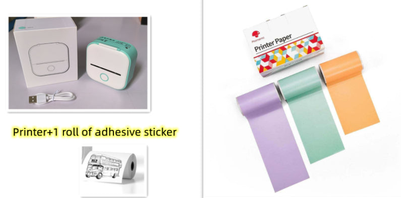طابعة ملصقات حرارية محمولة بلوتوث للصور والبطاقات والأسئلة | Portable Mini Thermal Label Printer Home Photo Printer Bluetooth Mini Label Printer