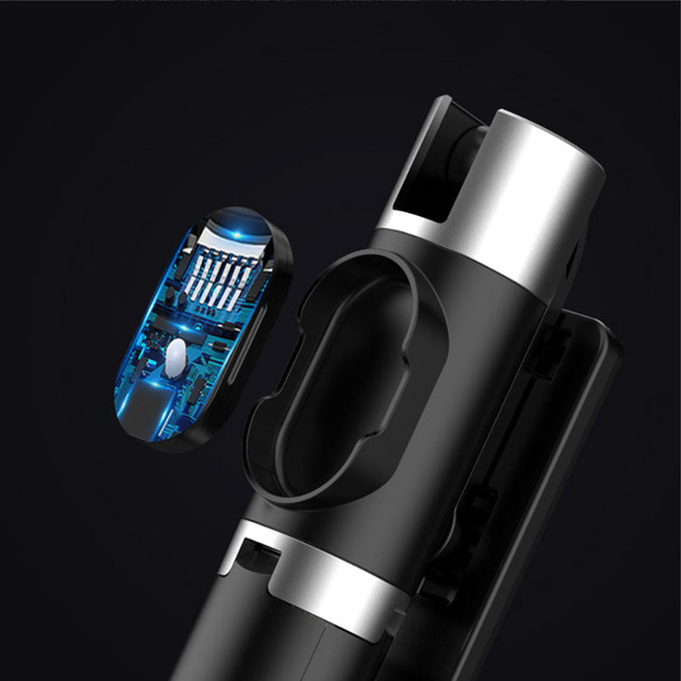 Compatible with Apple, Bluetooth Fill Light Selfie Stick Mobile Phone Integrated Tripod | عصا سيلفي بلوتوث مع إضاءة تصوير حامل ثلاثي متكامل للهواتف