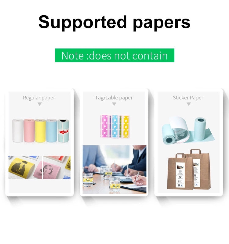 طابعة حرارية لاسلكية صغيرة للملصقات والبطاقات | Mini Bluetooth Wireless Thermal Printer Paper Sticker Label Printer
