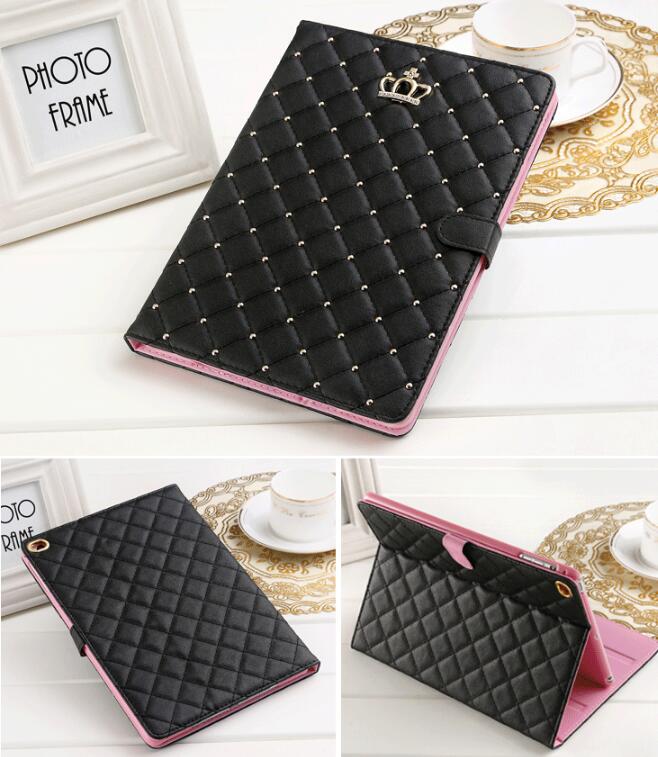 كفر آيباد بتصميم التاج جلد PU متوافق مع آبل | Compatible With Apple iPad Tablet Crown Case Cover