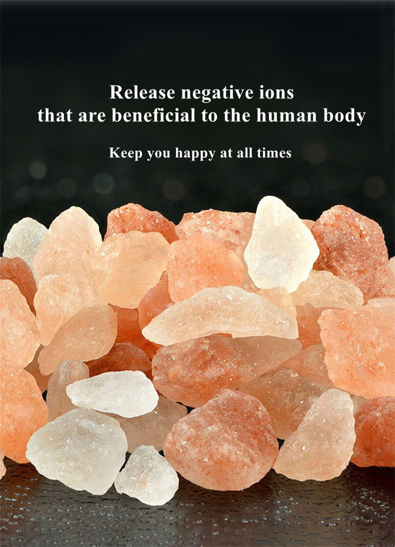 Air Humidifier Crystal Salt Stone Desktop Aromatherapy Essential Oil Ultrasonic Diffuser With LED Lamp | جهاز ترطيب الهواء بحجر الملح البلوري مع زيوت عطرية وإضاءة LED