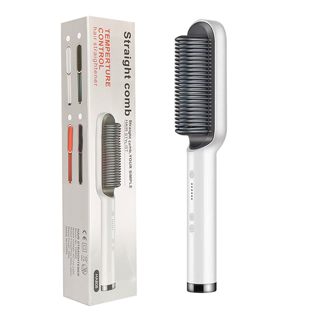 مكواة شعر 2 في 1 مع تجعيد | New 2 In 1 Hair Straightener Hot Comb Curling Tong Electric Hair Brush