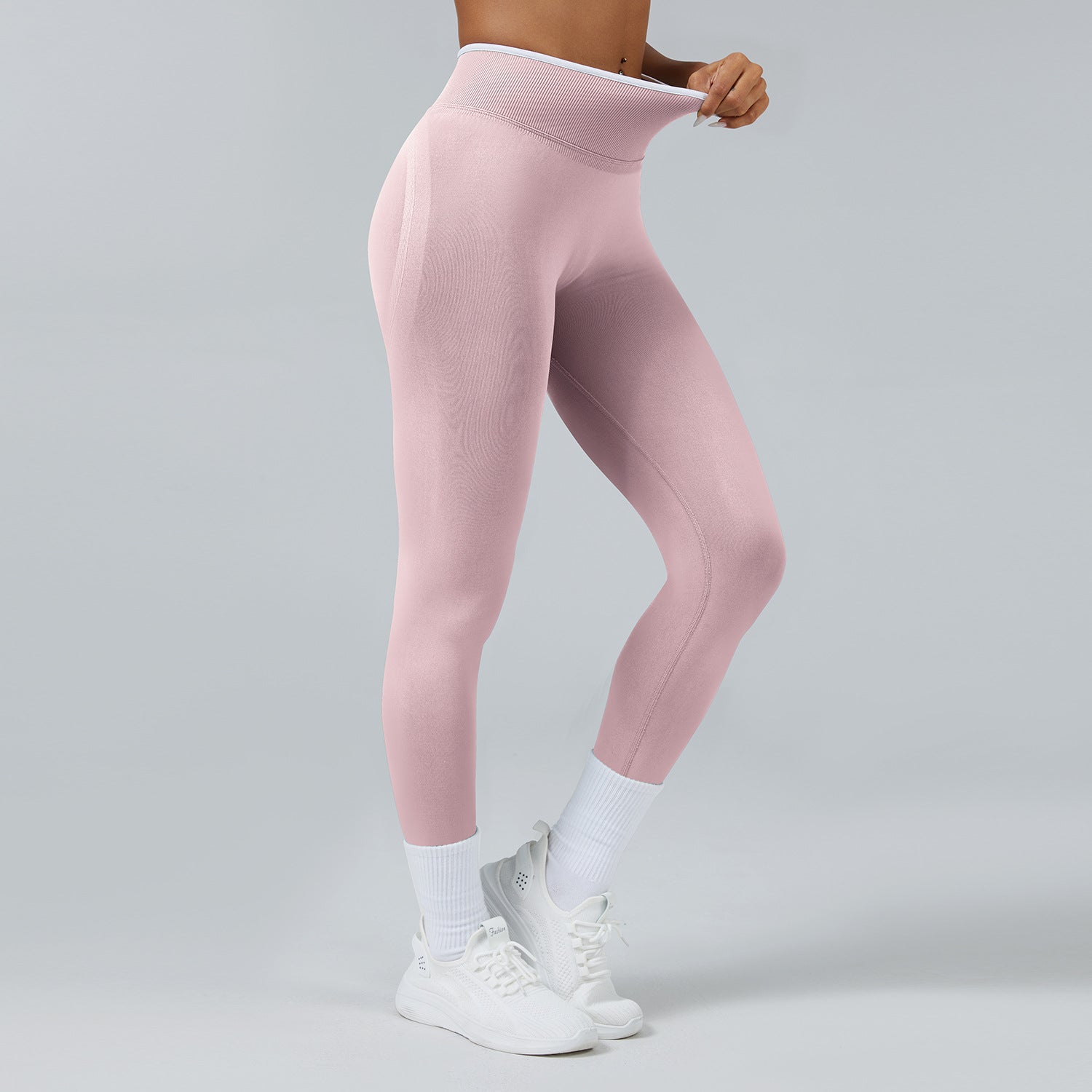 بنطال يوغا سلس عالي الخصر سريع الجفاف | Seamless Knitted Tight High Waist Quick-drying Sports Yoga Pants
