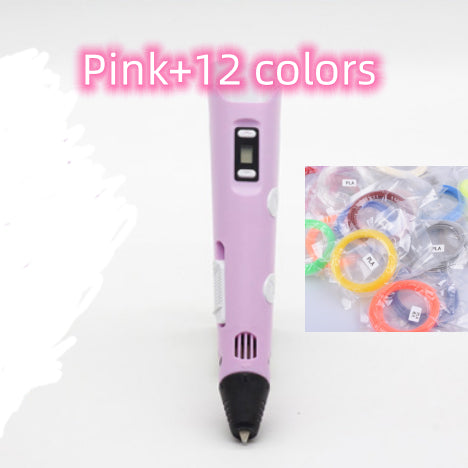 قلم طباعة ثلاثية الأبعاد للأطفال رسم وإبداع | 3D Print Pen Graffiti Stereoscopic Paintbrush Children Puzzle Painting Toy