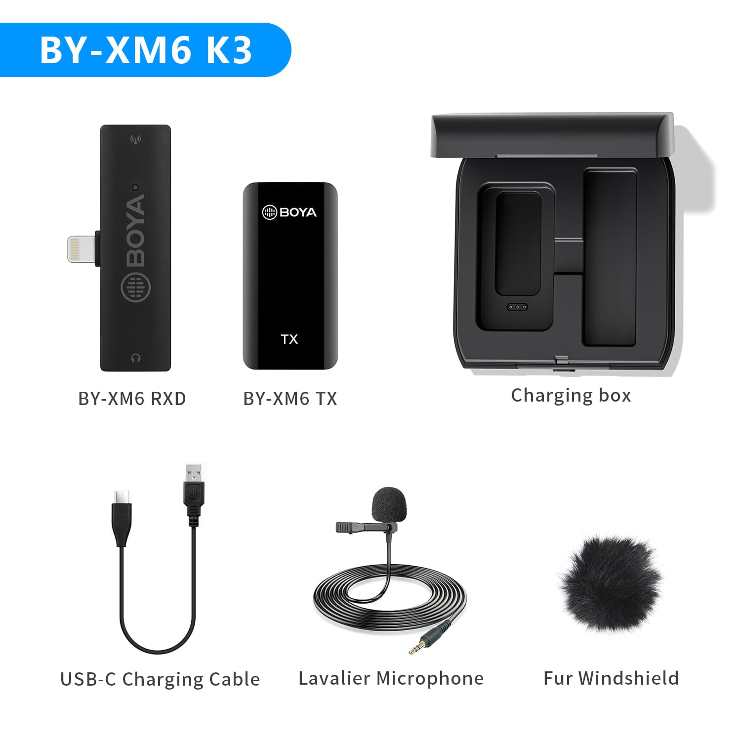 مايكروفون BOYA BY-XM6 لاسلكي احترافي للهاتف والكاميرا | BOYA BY-XM6 Wireless Microphone for Mobile Phone SLR Camera