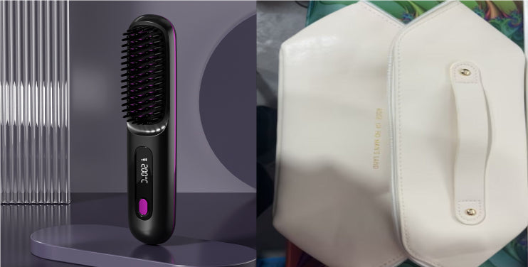 مشط تمليط لاسلكي 2 في 1 | 2 In 1 Straight Hair Comb Wireless Hair Straightener Brush