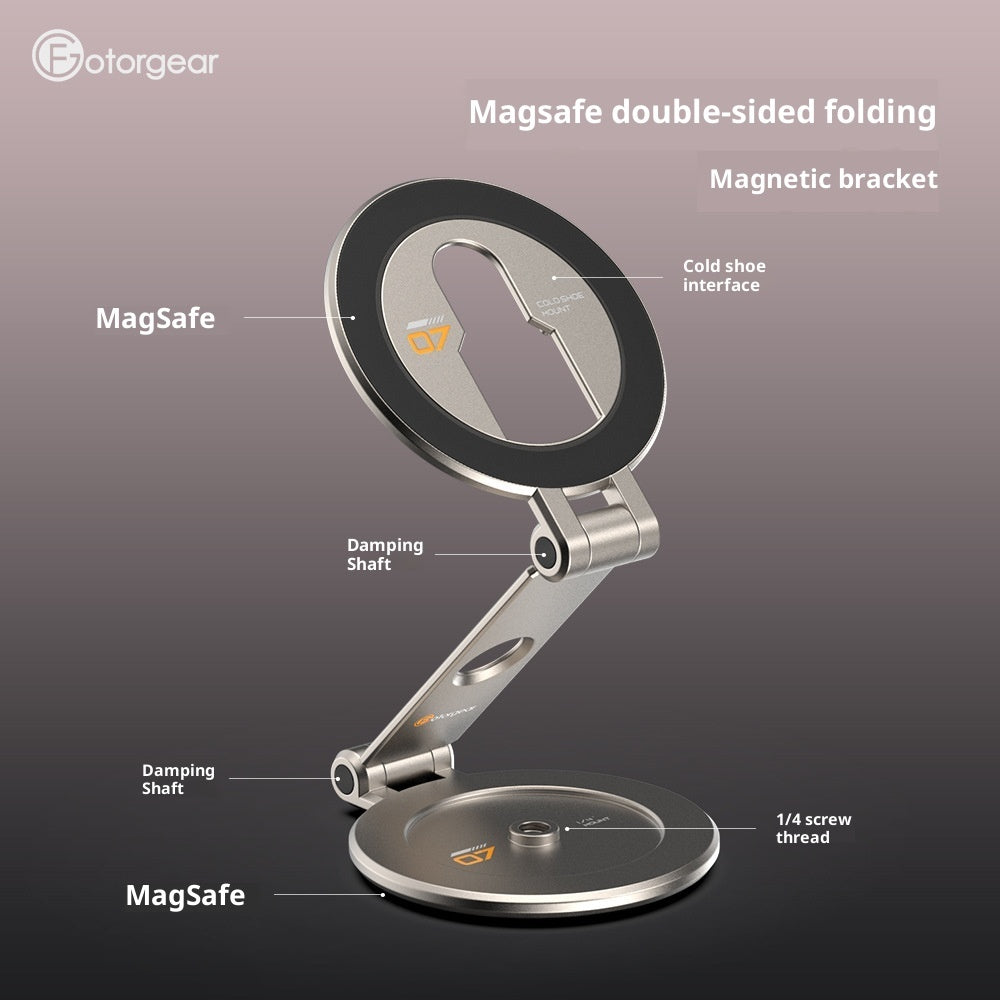 حامل مغناطيسي مزدوج للهاتف للتصوير الاحترافي مع منفذ Cold Shoe | Professional Photography Cold Shoe-Port Accessories Mobile Phone Double Magnetic Bracket