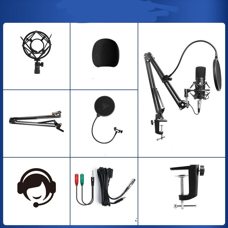 مايكروفون كوندنسر سلكي للهاتف والكمبيوتر والتسجيل | Wired Condenser Microphone for Mobile Phone Computer Recording KTV