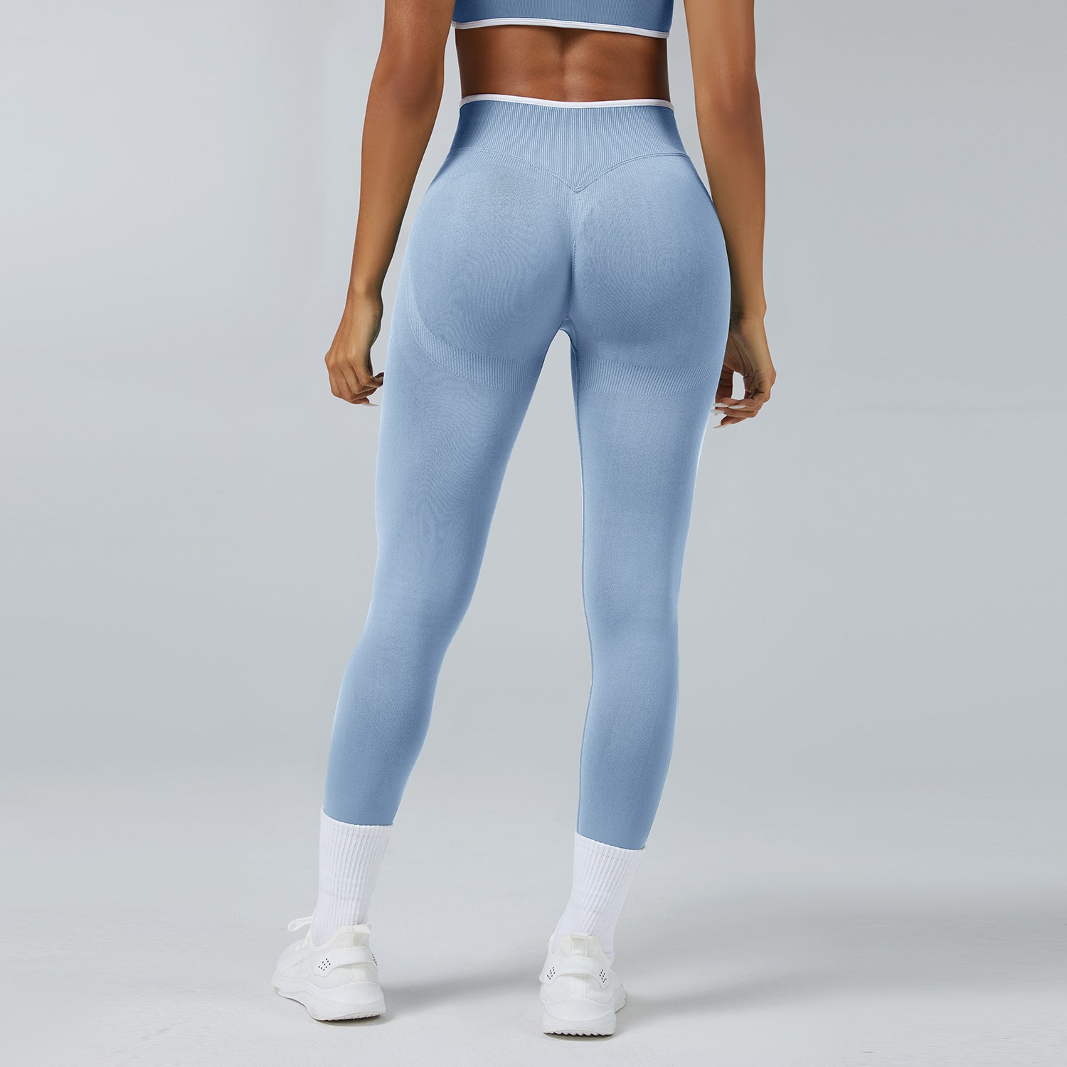 بنطال يوغا سلس عالي الخصر سريع الجفاف | Seamless Knitted Tight High Waist Quick-drying Sports Yoga Pants